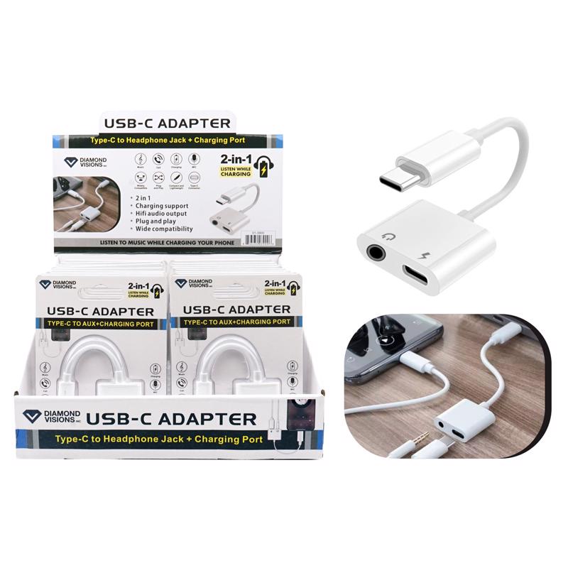Diamond Visions White Diamond Visions Inc 2 in 1 Adapter For All Smartphones (Pack of 18)