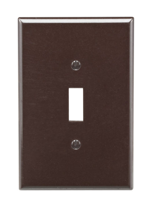 Placa de pared Leviton Brown de 1 ganga para interruptor de palanca de plástico termofijo, paquete de 1