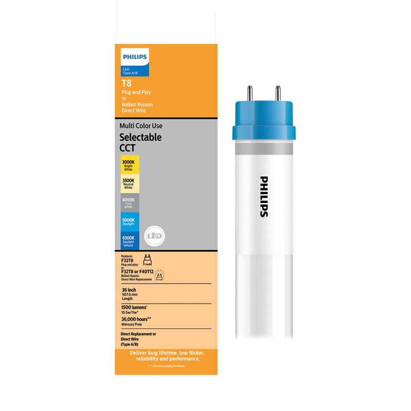 Philips LED Multi-CCT 36 in. G13 T8 Linear 25 Watt Equivalence 1 pk (Pack of 10)