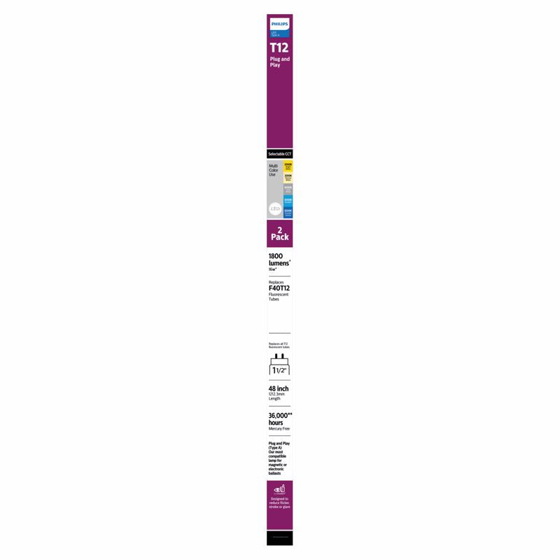 Philips LED Multi-CCT 48 in. G13 T12 Linear 32 Watt Equivalence 2 pk (Pack of 5)