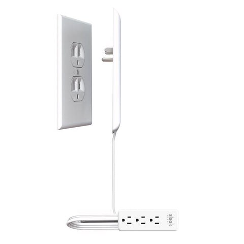 Sleek Socket 3 ft. L 3 outlets Combo Extension Cord White