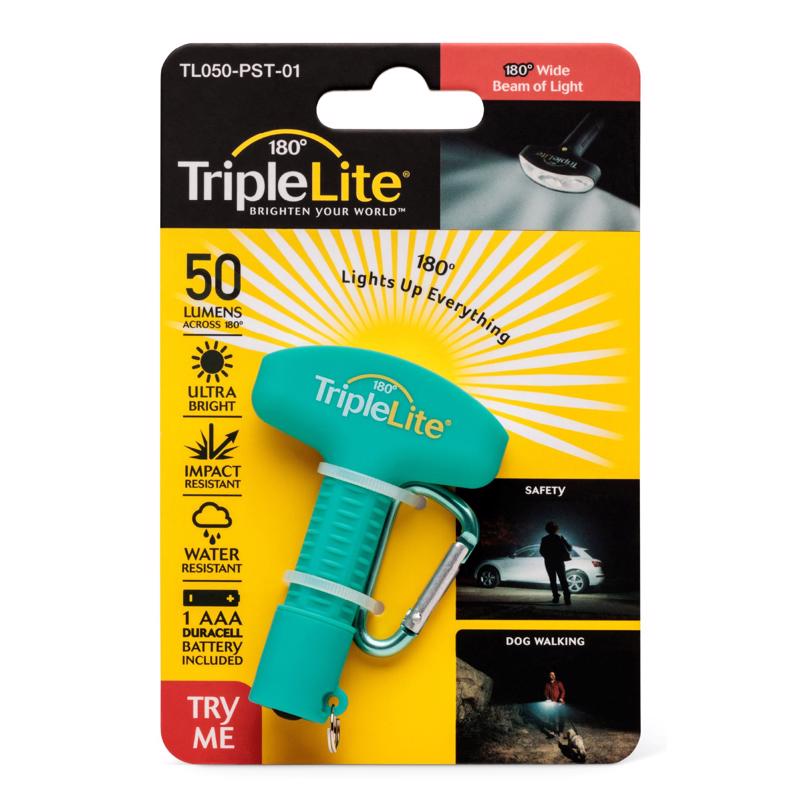 Linterna LED TripleLite de 50 lm color verde azulado con pilas AAA