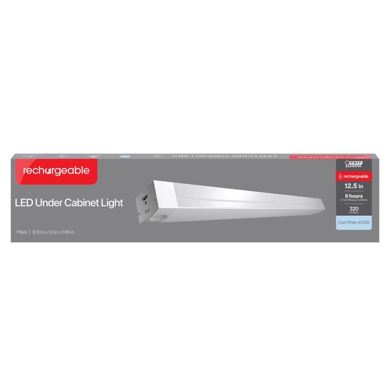 Feit 12.5 in. L White Battery Powered LED Under Cabinet Light Strip 320 lm