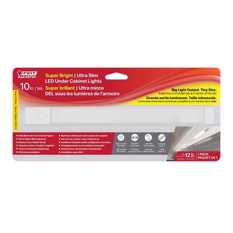 Feit 10 in. L White Plug-In LED Under Cabinet Light Strip 400 lm (Pack of 12)