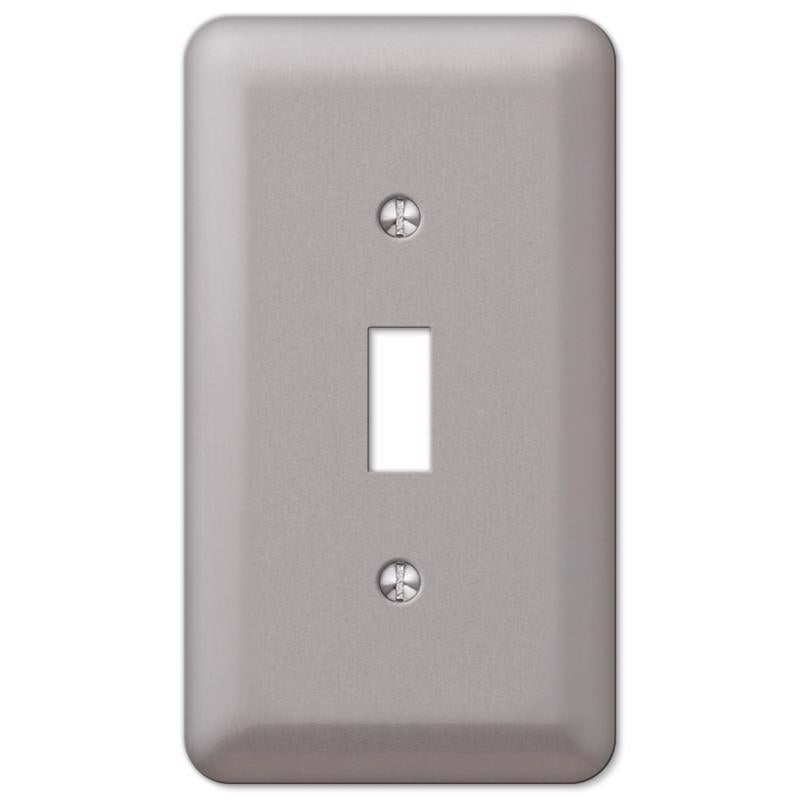 Amerelle Devon Brushed Nickel 1 gang Steel Toggle Wall Plate 1 pk (Pack of 6)