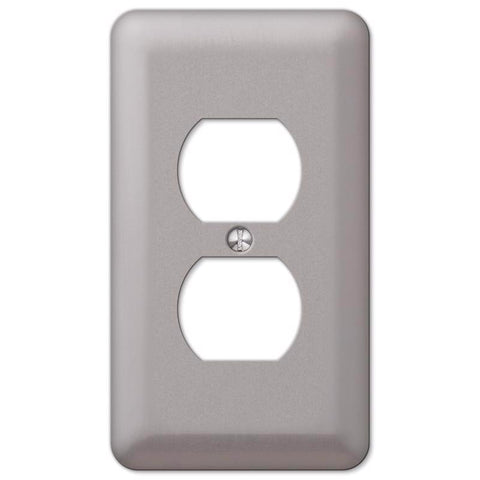 Amerelle Devon Brushed Nickel Pewter 1 gang Steel Duplex Wall Plate 1 pk (Pack of 6)