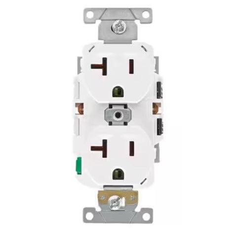 Leviton Lever Edge 20 amps 125 V White Outlet 1 pk