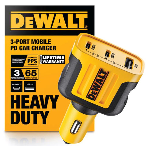 DEWALT 3 Port USB Car Charger