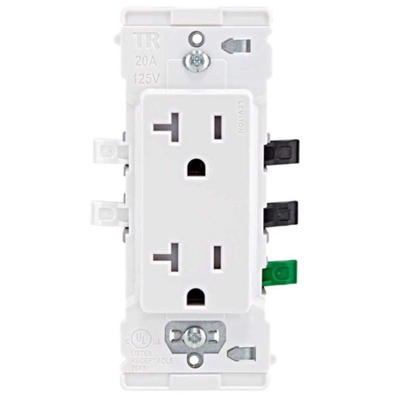 Leviton Lever Edge 20 amps 125 V White Tamper Resistant Outlet 5-20R 1 pk