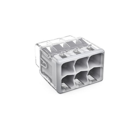 Wago 6 Port Push-In Wire Connector 5 pk