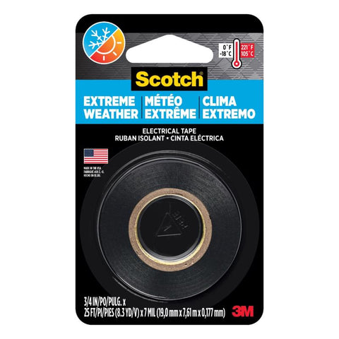 Scotch 0.75 in. W X 25 ft. L Black Vinyl Electrical Tape (Pack of 24)