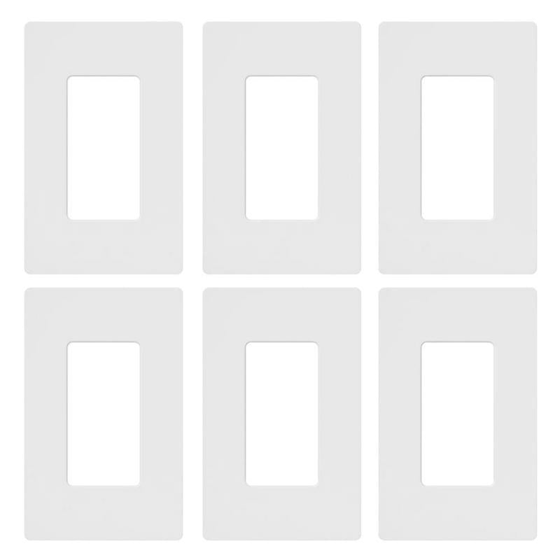 Lutron Claro White 1 gang Plastic Wall Plate 6 pk