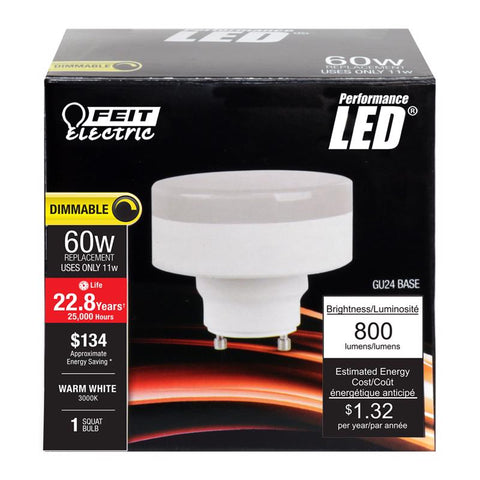 Feit Specialty GU24 LED Bulb Warm White 60 Watt Equivalence 1 pk