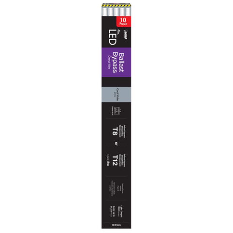 Feit Electric Linear Adjustable White 48 in. Bi-Pin T8 LED Tube 40 Watt Equivalence 10 pk (Pack of 3)