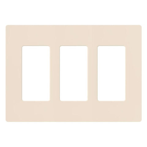 Lutron Claro Light Almond 3 gang Plastic Decorator Wall Plate 1 pk