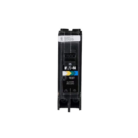 Eaton 15 amps Arc Fault/Ground Fault Single Pole Circuit Breaker