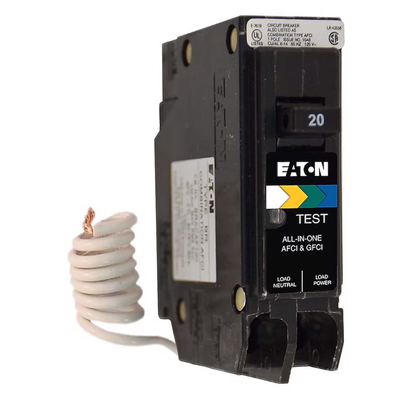 Eaton 20 amps Arc Fault/Ground Fault Single Pole Circuit Breaker