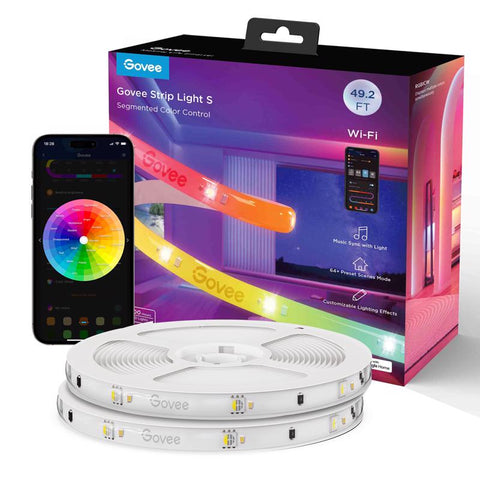 Govee 49.2 ft. L Plug-In LED Smart-Enabled Strip Light