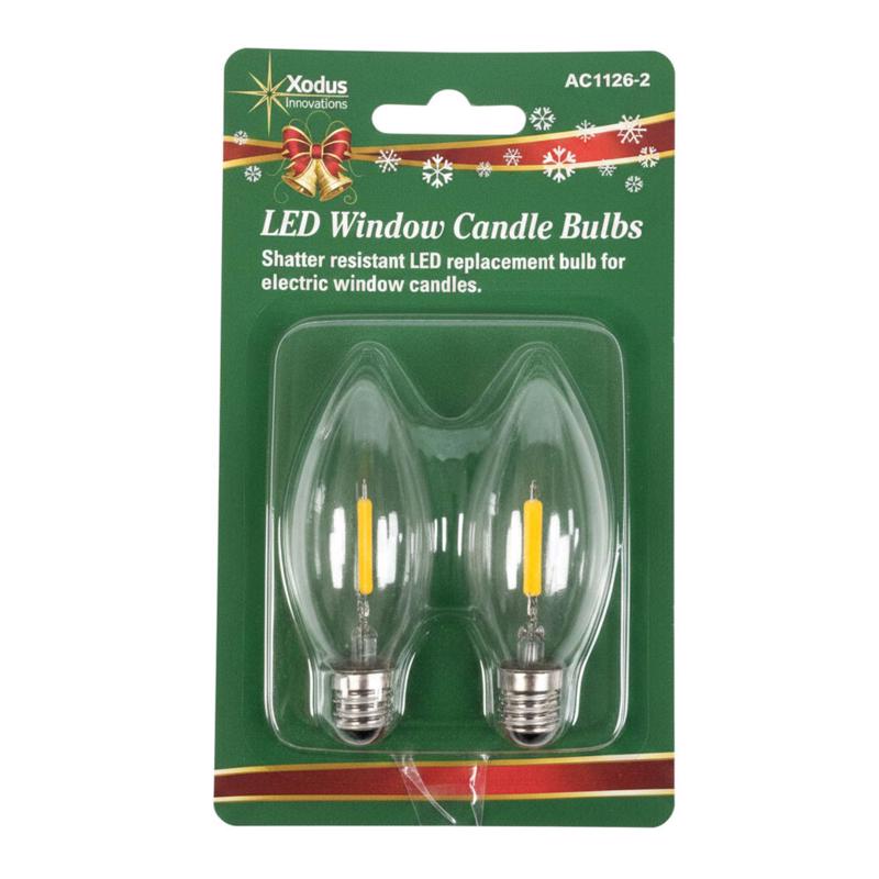 Xodus Innovations Decorative E12 (Candelabra) Filament LED Bulb Warm Candle Light 7 Watt Equivalence (Pack of 12)