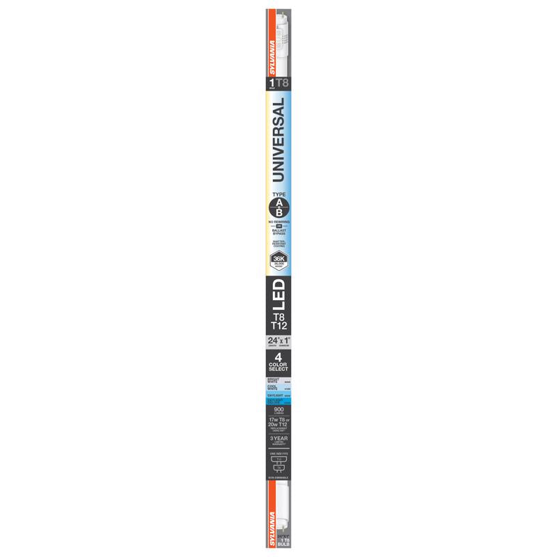 Sylvania T8 CCT Tubo LED lineal de 24 pulg. G13 Equivalente a 17 vatios 1 pquete