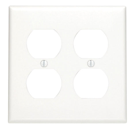 Leviton White 2 gang Nylon Duplex Wall Plate 1 pk