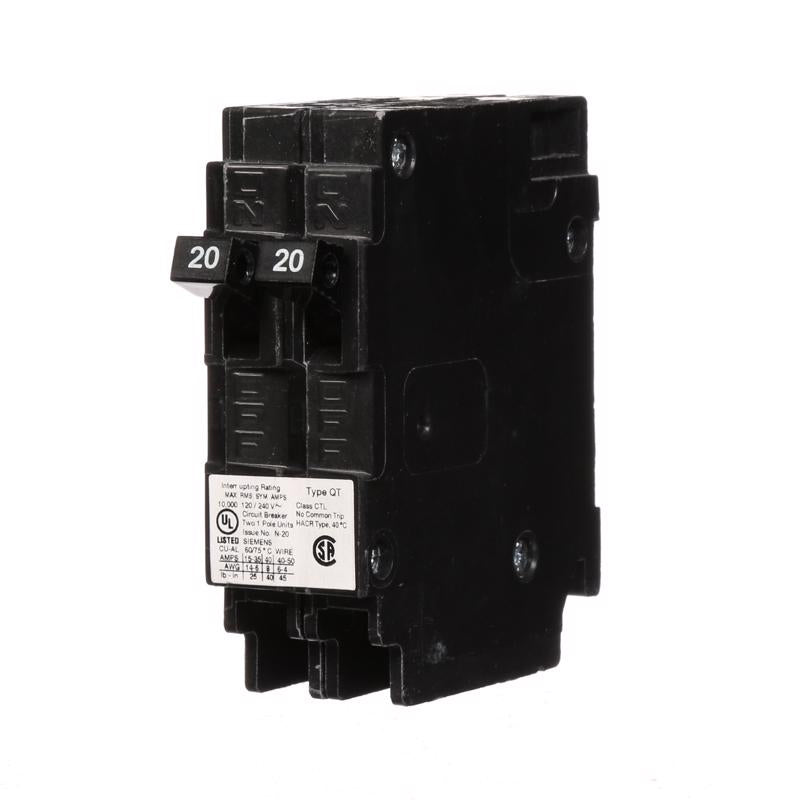 Siemens 20/20 amps Tandem Single Pole Circuit Breaker