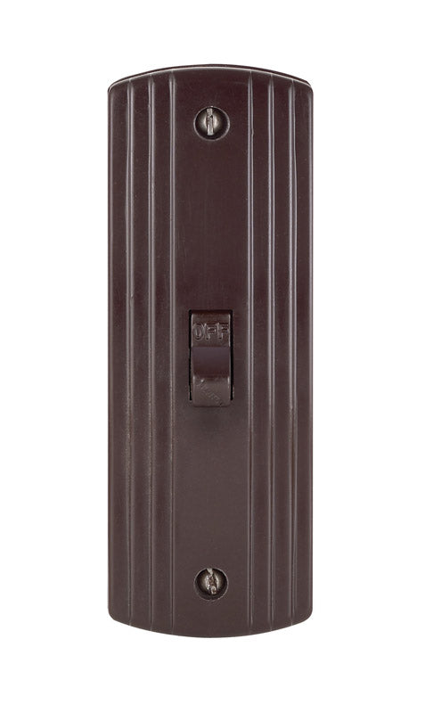 Interruptor de palanca Leviton de 10 amperios, simple polo, marrón, 1 ud.