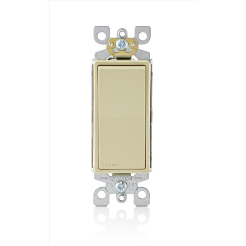 Leviton Decora 15 amps Four Pole 4-Way / Rocker AC Quiet Switch Ivory 1 pk