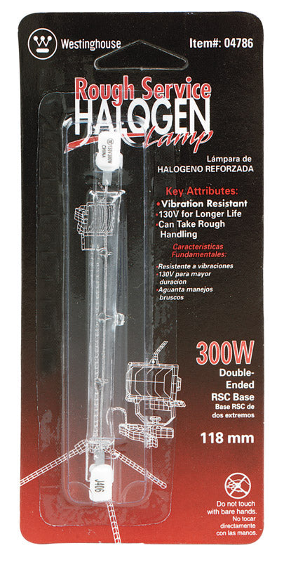 Westinghouse Rough Service 300 W T3 Utility Halogen Bulb 5,000 lm Bright White 1 pk (Pack of 6)
