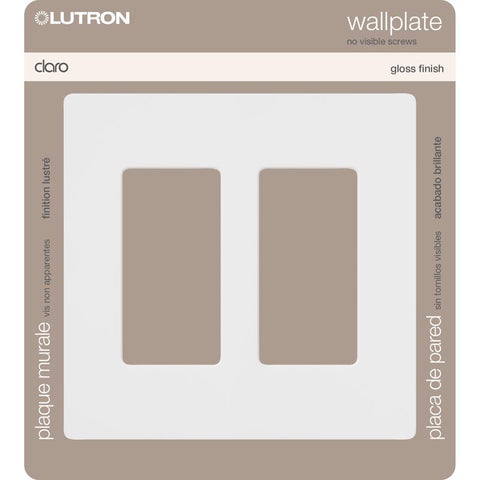 Lutron Claro White 2 gang Plastic Decorator Wall Plate 1 pk