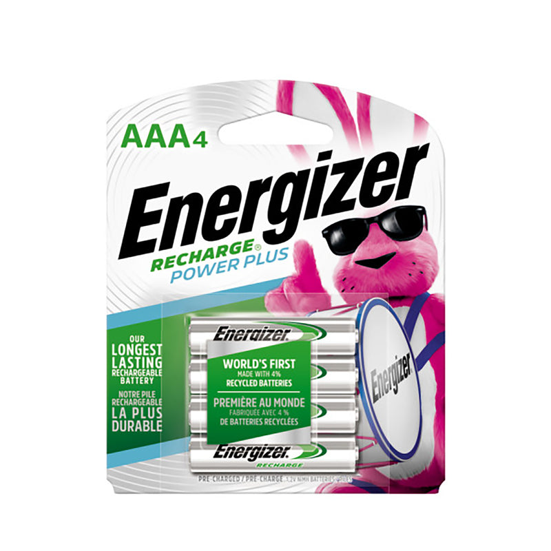 Energizer Recharge NiMH AAA 1.2 V 850 mAh Batería recargable NH12BP4 paquete de 4