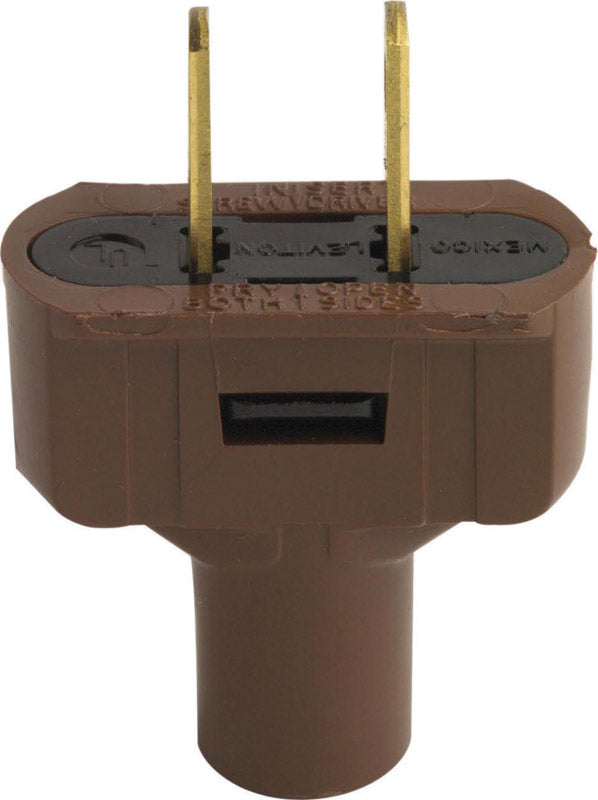 Leviton Residential Vinyl Straight Blade Plug 1-15P 18-14 AWG 2 Pole 2 Wire (Pack of 25)