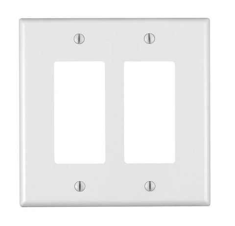 Leviton Decora White 2 gang Nylon Decorator Wall Plate 1 pk