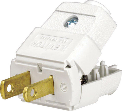 Leviton Residential Thermoplastic Straight Blade Plug 1-15P 20-16 AWG 2 Pole 2 Wire (Pack of 10)