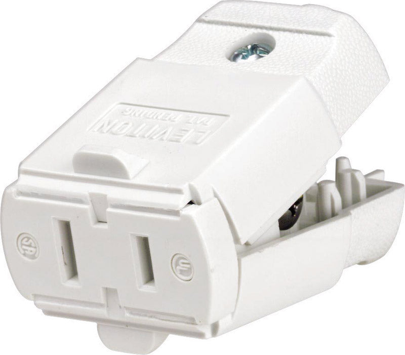 Leviton Commercial and Residential Thermoplastic Ground/Straight Blade Connector 1-15R (Pack of 10)