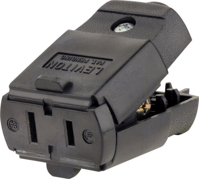 Leviton Commercial and Residential Thermoplastic Ground/Straight Blade Connector 1-15R (Pack of 10)