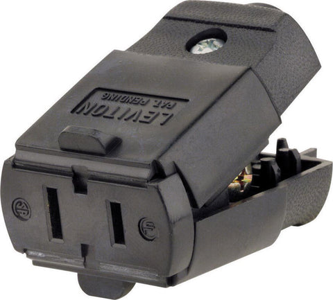Leviton Commercial and Residential Thermoplastic Ground/Straight Blade Connector 1-15R (Pack of 10)