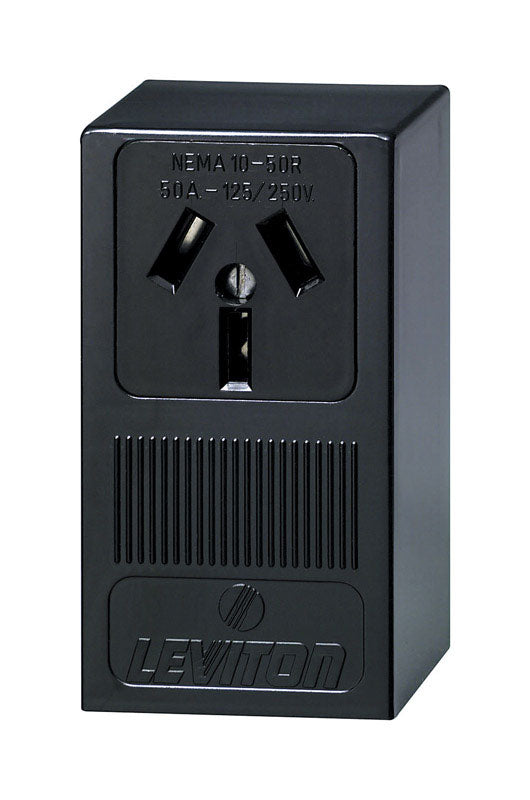 Leviton 50 amps 125/250 V Black Outlet 10-50R 1 pk