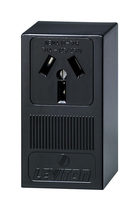 Leviton 50 amps 125/250 V Black Outlet 10-50R 1 pk