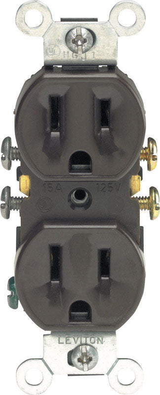 Leviton 15 amps 125 V Duplex Brown Outlet 5-15R 1 pk (Pack of 10)