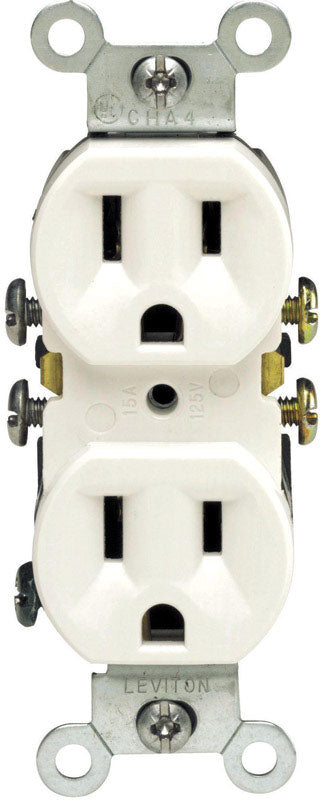 Leviton 15 amps 125 V Duplex White Outlet 5-15R 1 pk (Pack of 10)