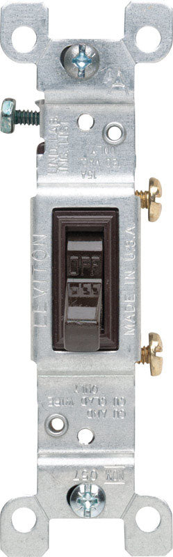Leviton 15 amps Single Pole Toggle AC Quiet Switch Brown 1 pk (Pack of 10)