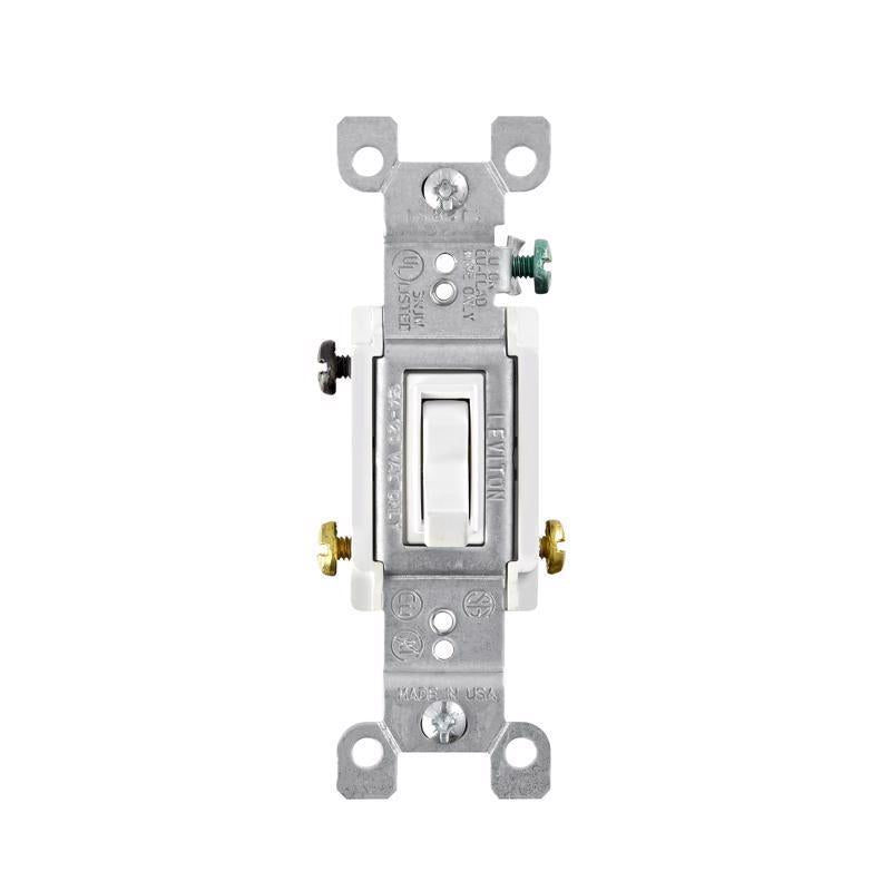 Leviton 15 amps Three Pole 3-Way Toggle AC Quiet Switch White 1 pk (Pack of 10)