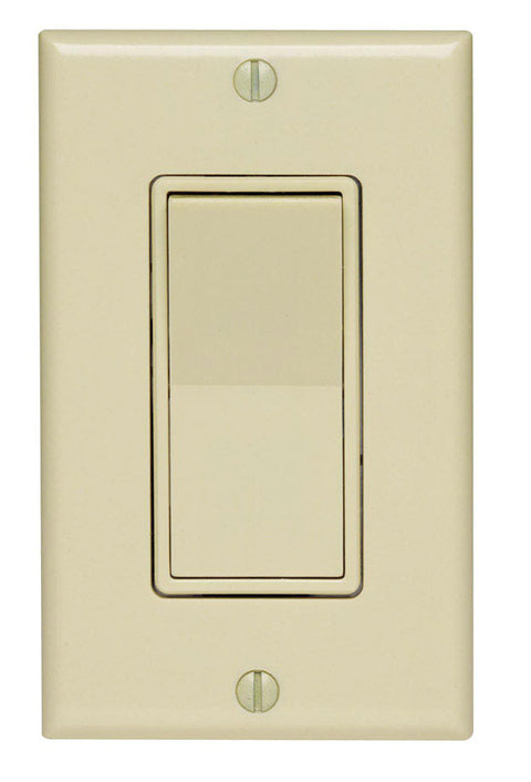 Leviton Decora 15 amps Single Pole Rocker Switch Ivory 1 pk