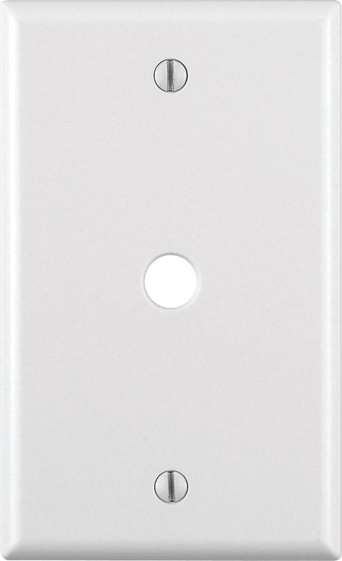 Leviton White 1 gang Thermoset Plastic Cable/Telco Wall Plate 1 pk (Pack of 25)