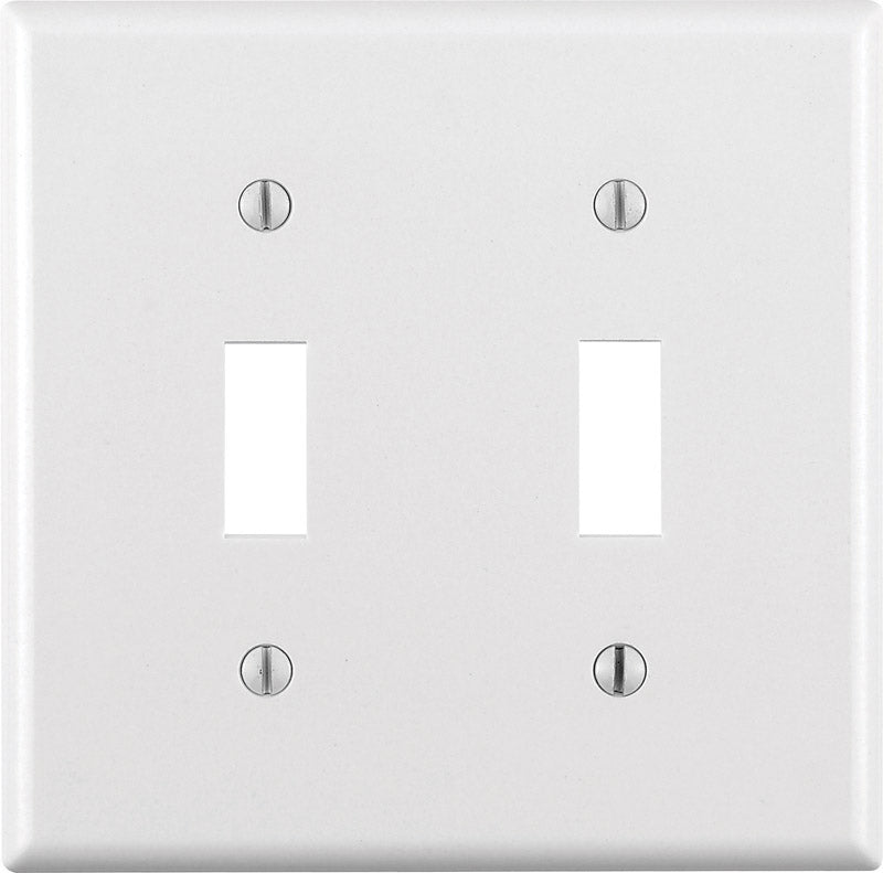 Leviton White 2 gang Thermoset Plastic Toggle Wall Plate 1 pk (Pack of 25)