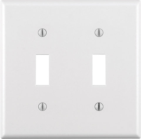 Leviton White 2 gang Thermoset Plastic Toggle Wall Plate 1 pk (Pack of 25)