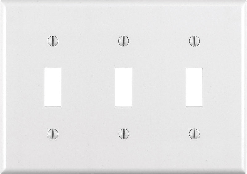 Leviton White 3 gang Thermoset Plastic Toggle Wall Plate 1 pk (Pack of 10)