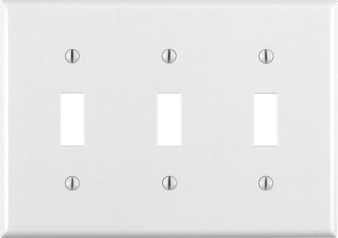 Leviton White 3 gang Thermoset Plastic Toggle Wall Plate 1 pk (Pack of 10)