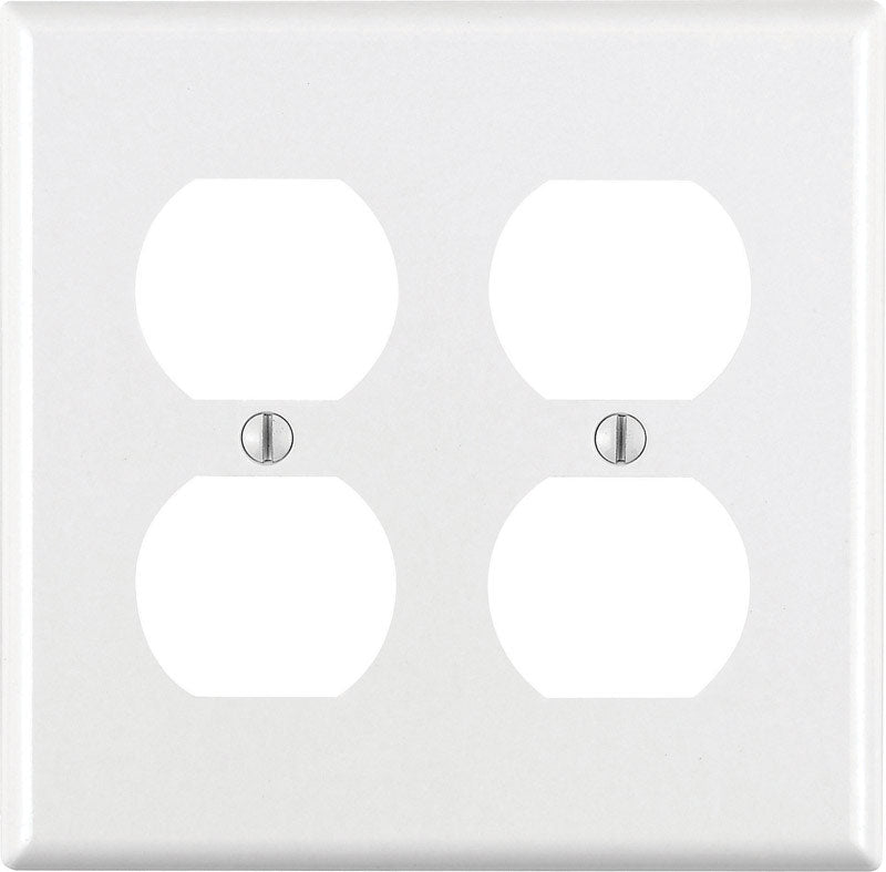 Leviton White 2 gang Thermoset Plastic Duplex Wall Plate 1 pk (Pack of 25)